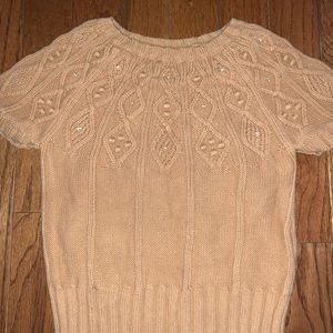 Gymboree sweater size 4 sequins camel tan color
